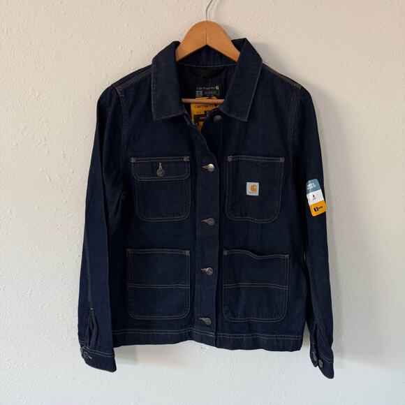 Carhartt Jackets & Blazers - New with Tags Women’s Carhartt Denim Chore Coat Relaxed Fit Size Small